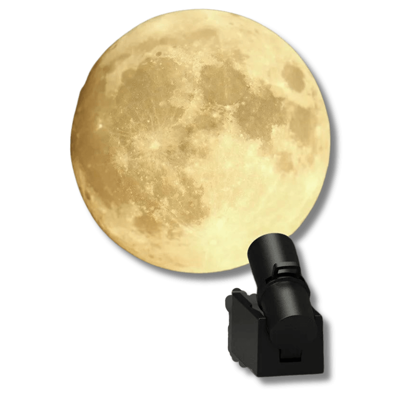 Lâmpada ajustável LED Moon Projector, Atmosfera rotativa, Luz noturna para quarto doméstico, Lâmpada decorativa de projeção de parede