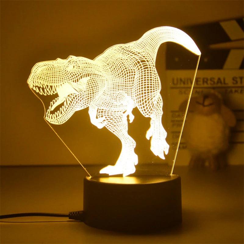 Lâmpada Solar De Decoração De Dinossauro 3d Acrílico